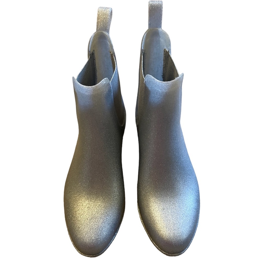 J Crew Mercantile Chelsea RainBoots - silver glitter